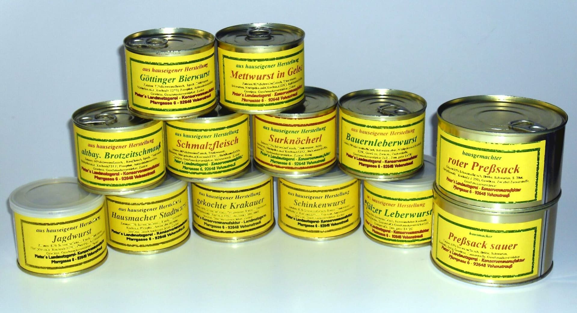 großes Wurstdosensortiment